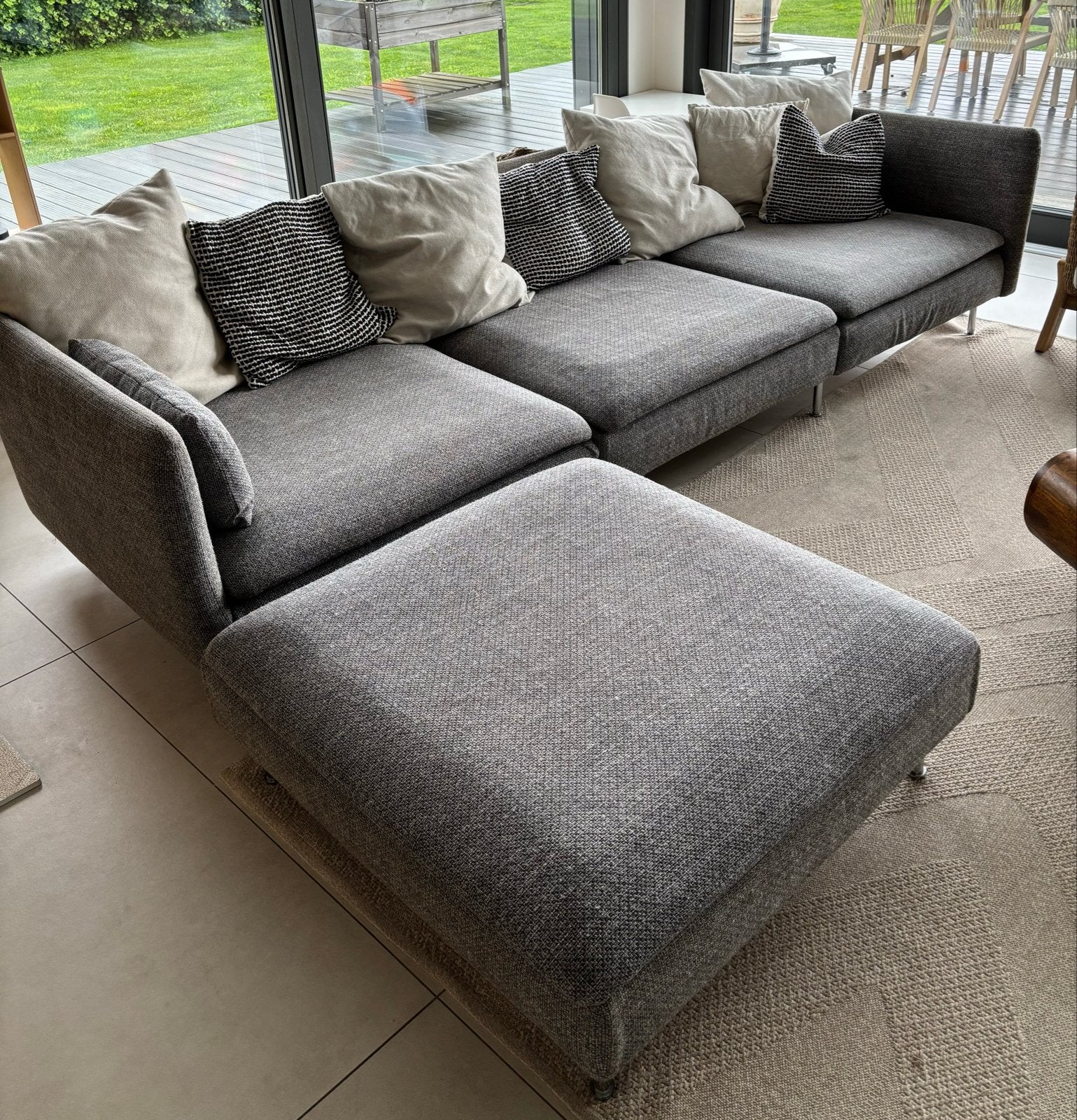 IKEA SÖDERHAMN hoekbank — 3 elementen + losse hocker, Ophalen, 250 tot 300 cm, Gebruikt, Hoekbank