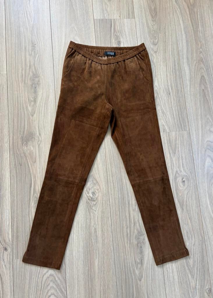 Bruine leren broek - Ibana - maat 38, Kleding | Dames, Broeken en Pantalons, Maat 38/40 (M), Bruin, Nieuw, Ophalen of Verzenden