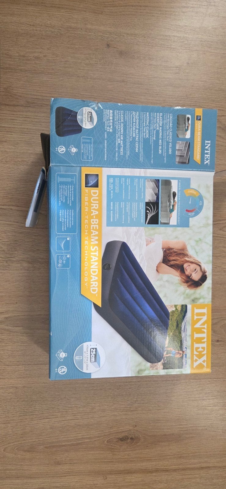 Intex Dura-Beam Standard Luchtbed - 1-persoons - Blauw, Ophalen, Zo goed als nieuw, 1-persoons