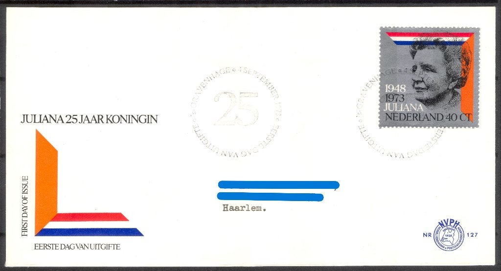 E127 - Juliana 25 jaar koningin € 0,00  VERLOPEN   	  5   0, Postzegels en Munten, Postzegels | Eerstedagenveloppen, Verzenden