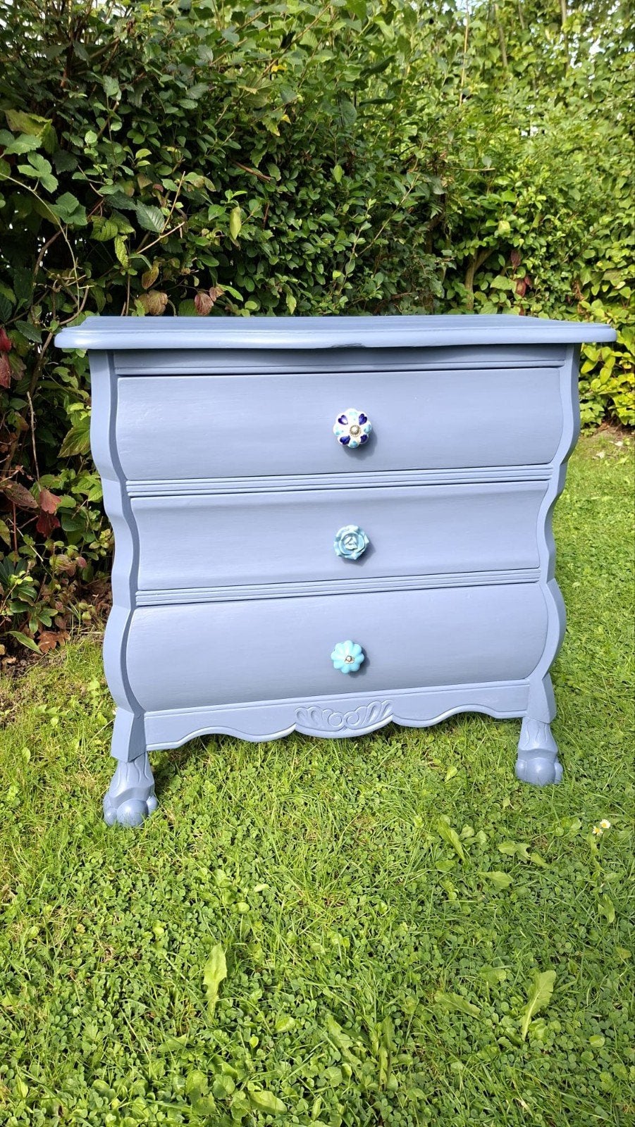 blauw buikkastje, ladenkastje, Ophalen, 50 tot 100 cm, Zo goed als nieuw, 3 of 4 laden