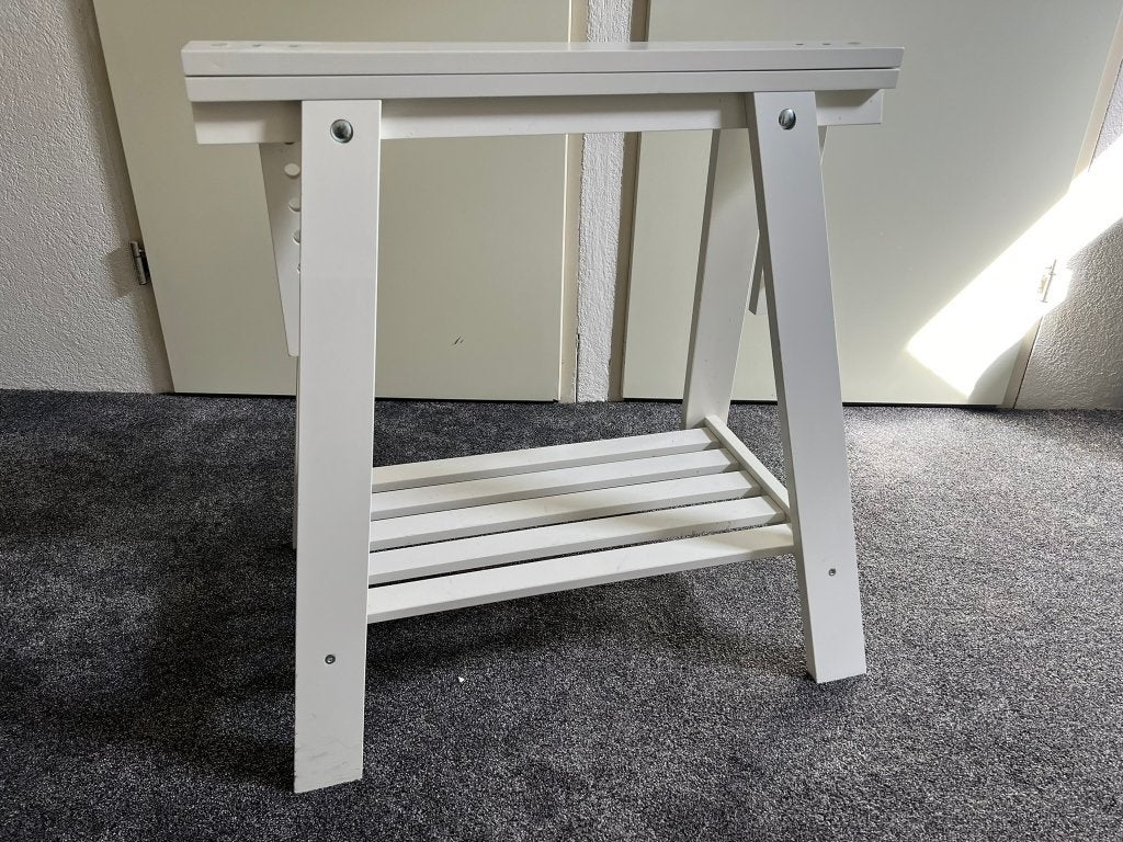 Mittback ikea witte houten schraag, Overige typen, Hout, In hoogte verstelbaar, Zo goed als nieuw