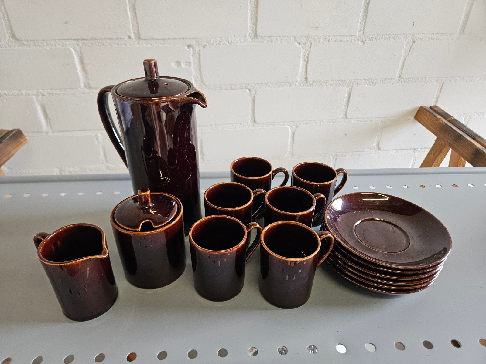Mokka koffie servies Pierre Daems 1964, Antiek en Kunst, Antiek | Servies compleet, Ophalen of Verzenden