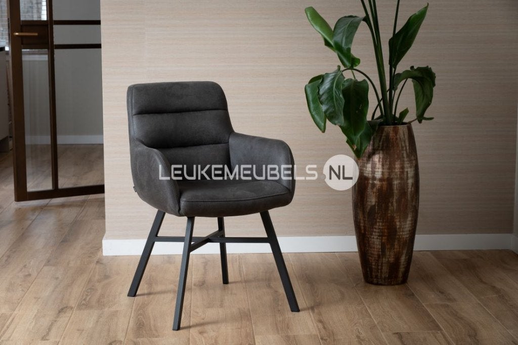 Eetkamerstoel Elton met armleuning, 3 kleuren, Nieuw, Ophalen of Verzenden, Stof, Vijf, Zes of meer stoelen