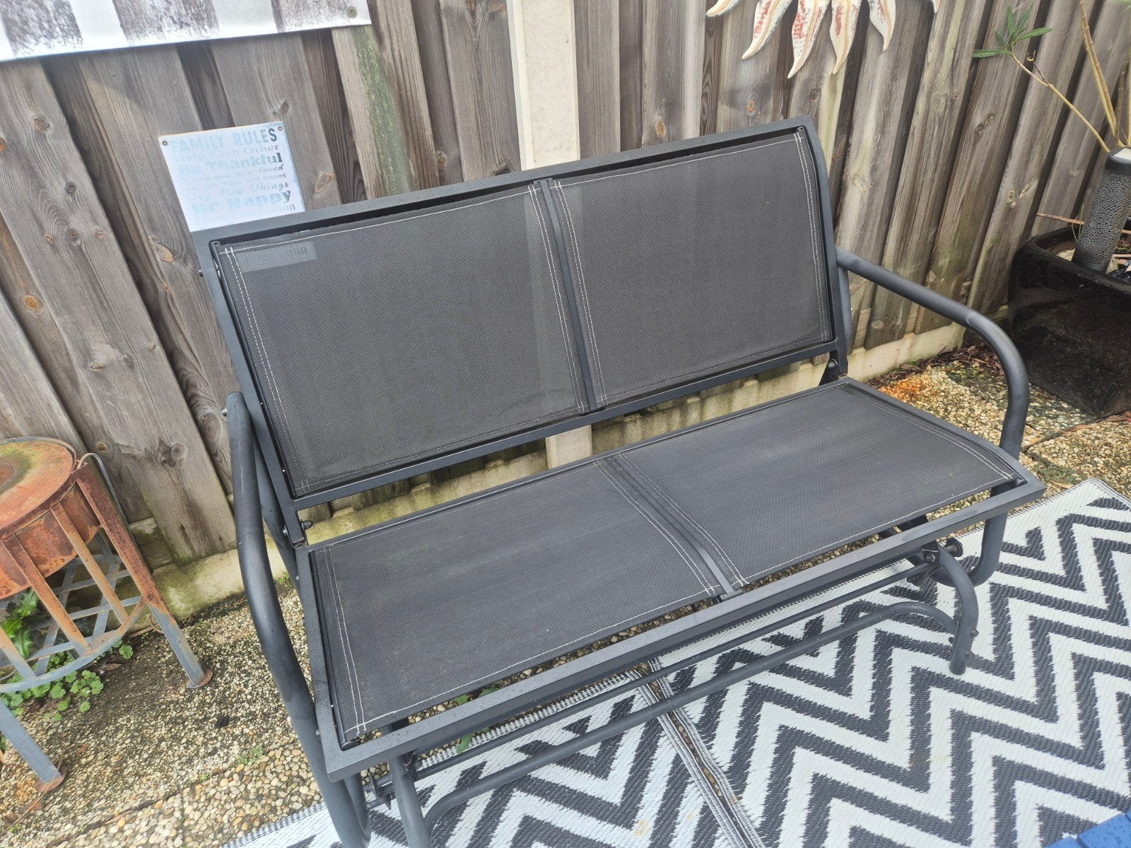 Comfortabele schommelbank voor buiten, Tuin en Terras, Ophalen, Gebruikt, Metaal, Schommelbank