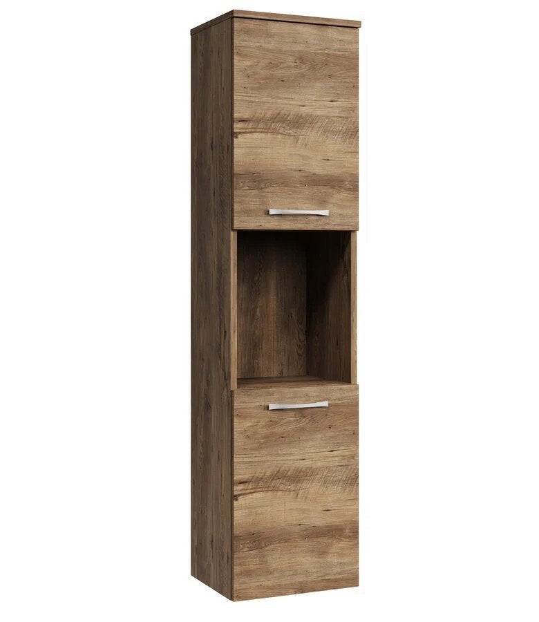 Badkamerkast montreal - Bruin eiken, Huis en Inrichting, Badkamer | Badkamermeubels, (Half)hoge kast, Minder dan 50 cm, 100 tot 150 cm