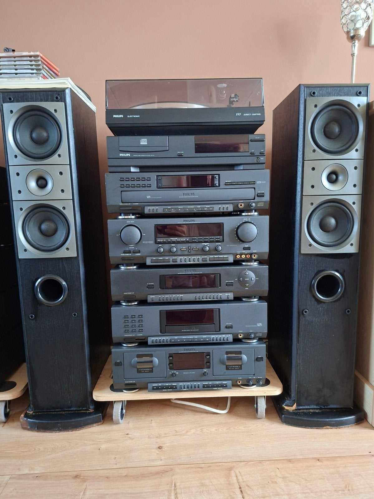 Philips Hifi Set met Speakers en Platenspeler, Philips, Gebruikt, Tuner of Radio, Losse componenten