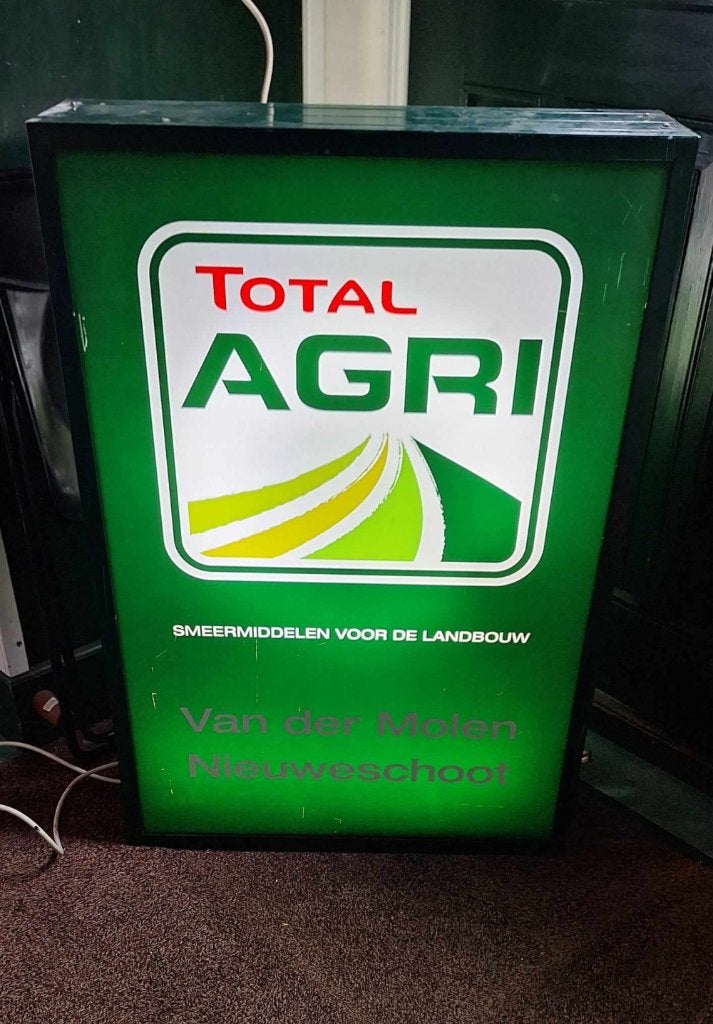 Lichtbak TOTAL AGRI smeermiddelen voor de landbouw🚜, Verzamelen, Merken en Reclamevoorwerpen, Ophalen, Gebruikt, ., Lichtbak of (neon) lamp