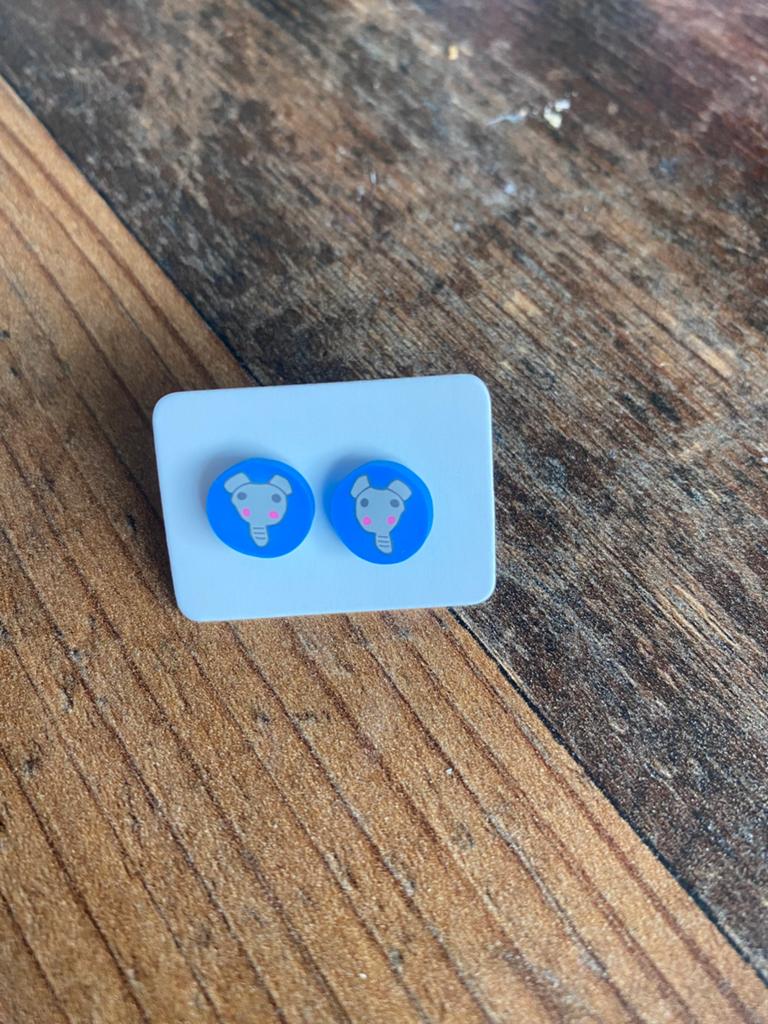 Leuke blauwe oorbellen met olifantjes, Overige materialen, Blauw, Nieuw, Ophalen of Verzenden