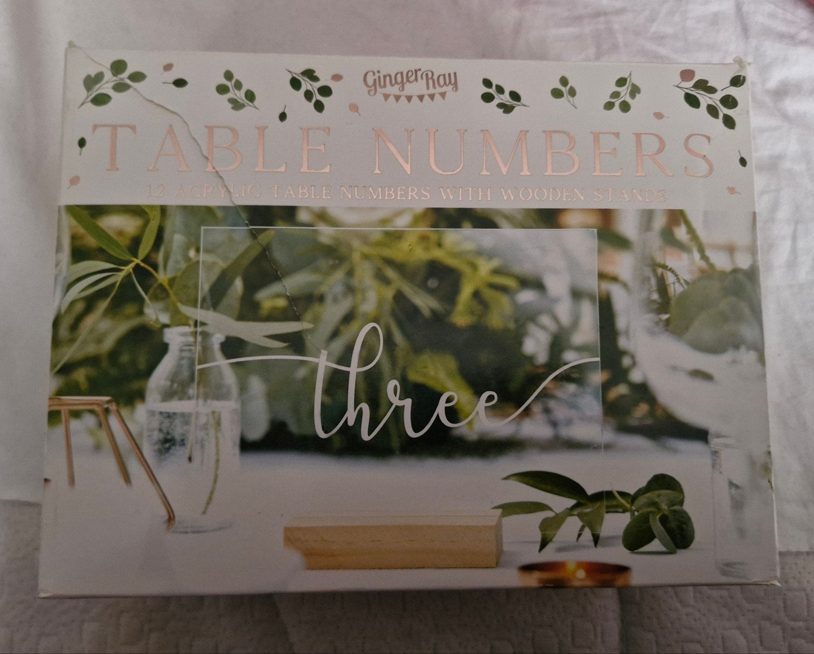 Tafel nummers wit acryl met hout, Hobby en Vrije tijd, Ophalen of Verzenden, Nieuw
