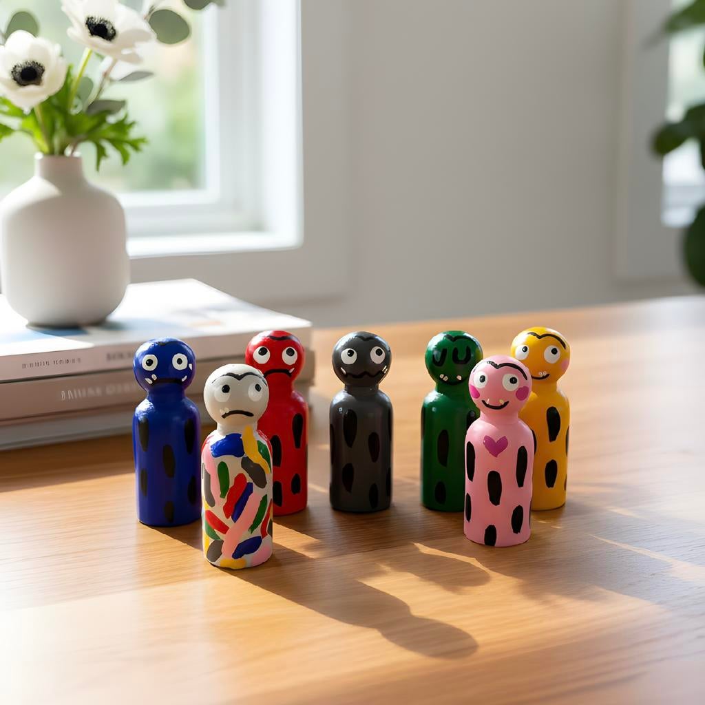 Houten pegdolls - De kleur van emoties Kleurenmonsters, Ophalen of Verzenden, Nieuw, Overige typen