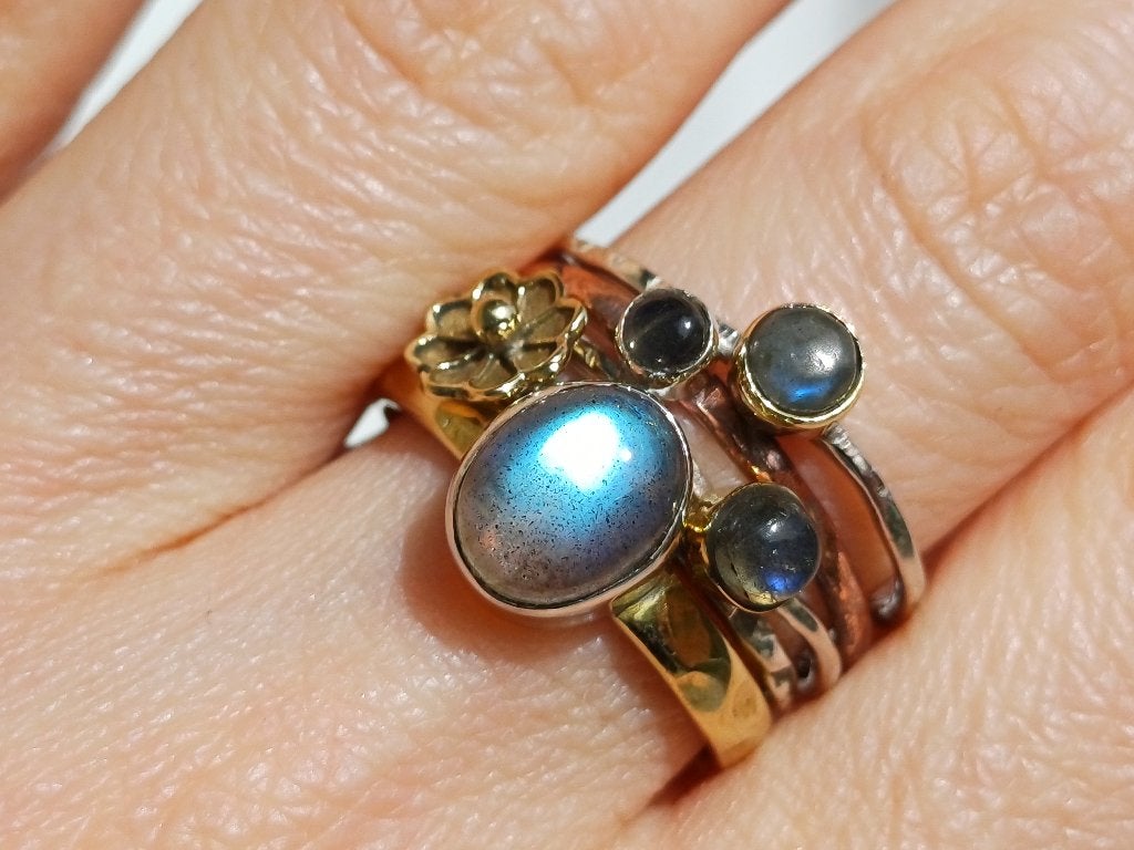 Vanoli 925 zilveren multi ring labradoriet maat 17, Sieraden, Tassen en Uiterlijk, Ringen, Daiva1973@hotmail.com, Vanoli, Overige kleuren