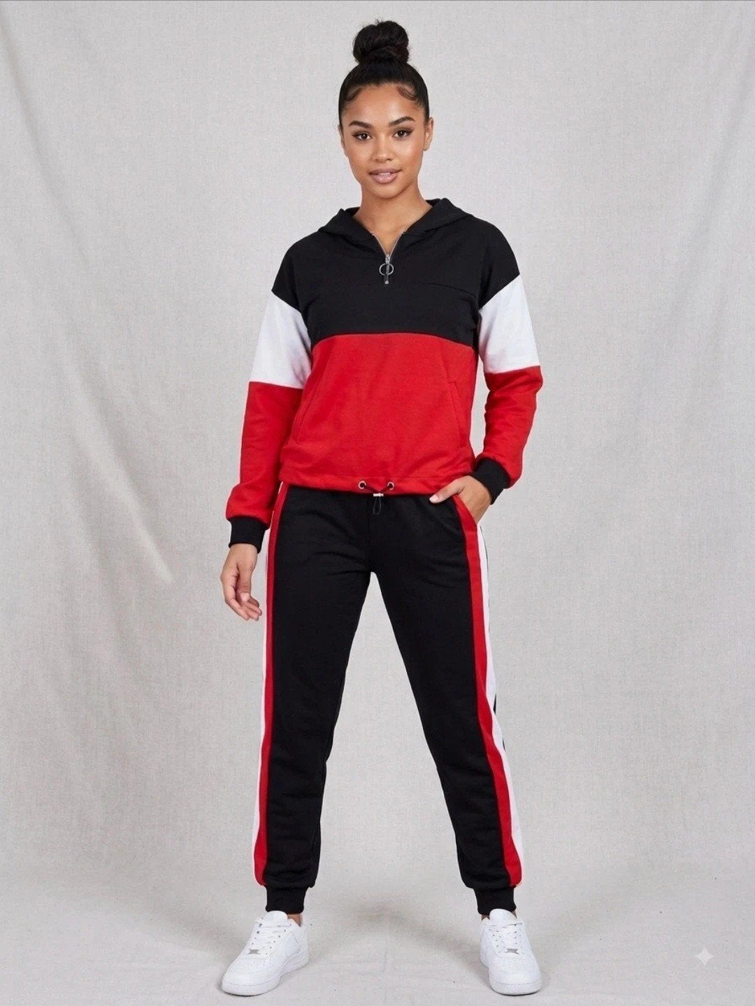Dames Sportief Trainingspak Set - Zwart, Rood, Wit, Ophalen of Verzenden, Nieuw, Maat 36 (S), Wit
