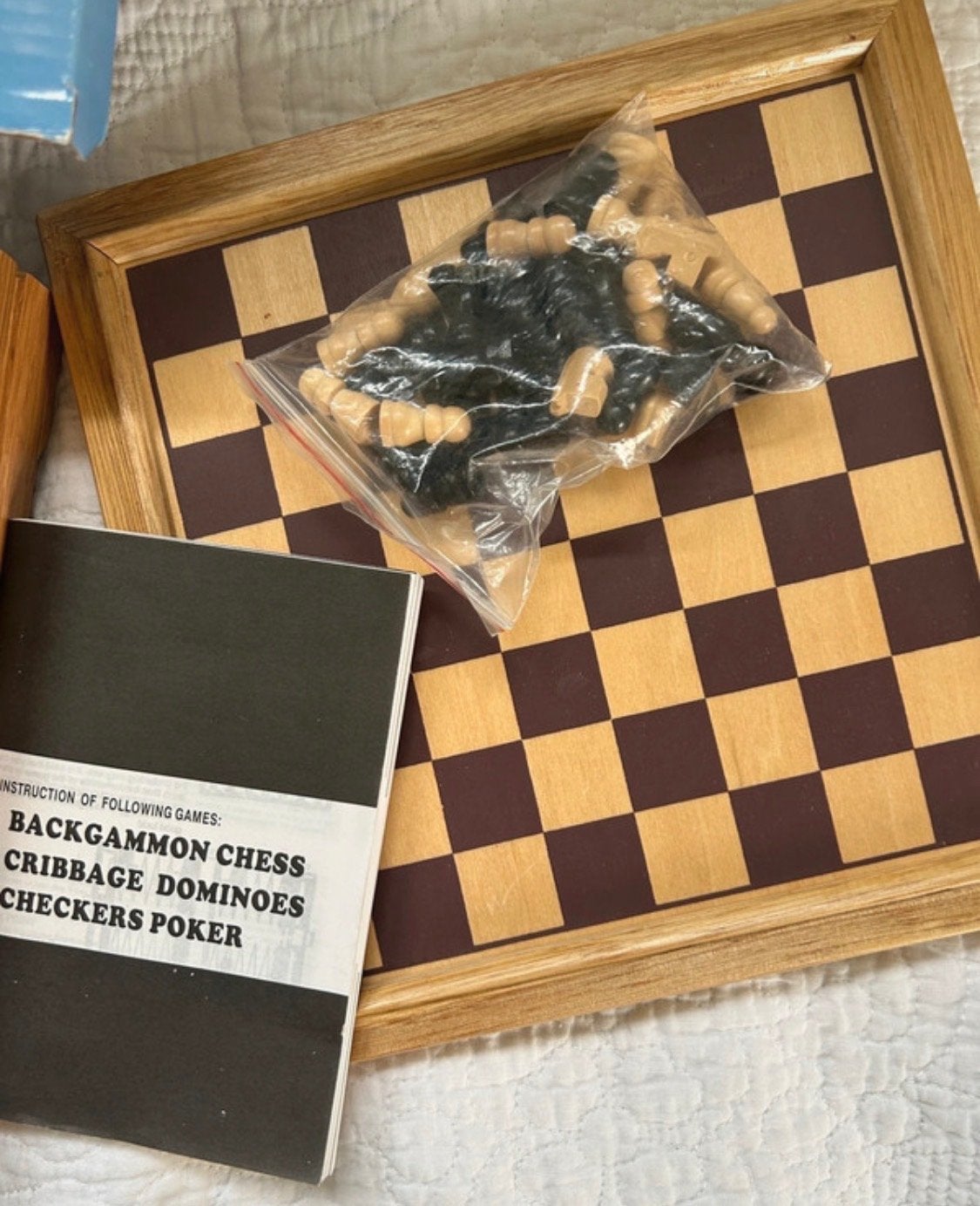 7-in-1 Spelset: Schaak, Backgammon, Cribbage, Domino's, etc., Drie of vier spelers, Ophalen of Verzenden, Zo goed als nieuw