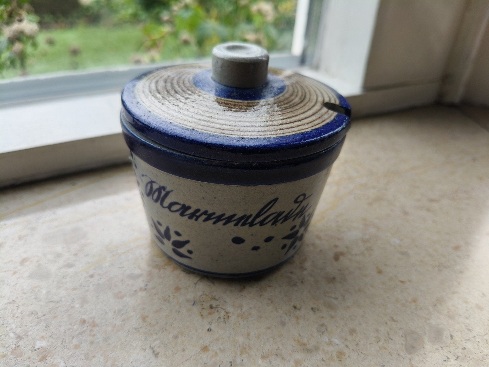 Vintage Aardewerk Marmelade Pot met Deksel, Ophalen of Verzenden