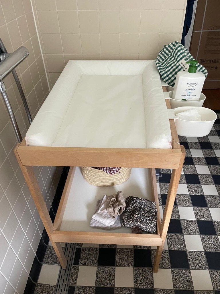 SNIGLAR Commode, beuken/wit, 53x72x87 cm, Gebruikt, Minder dan 75 cm, 50 tot 70 cm, Commode