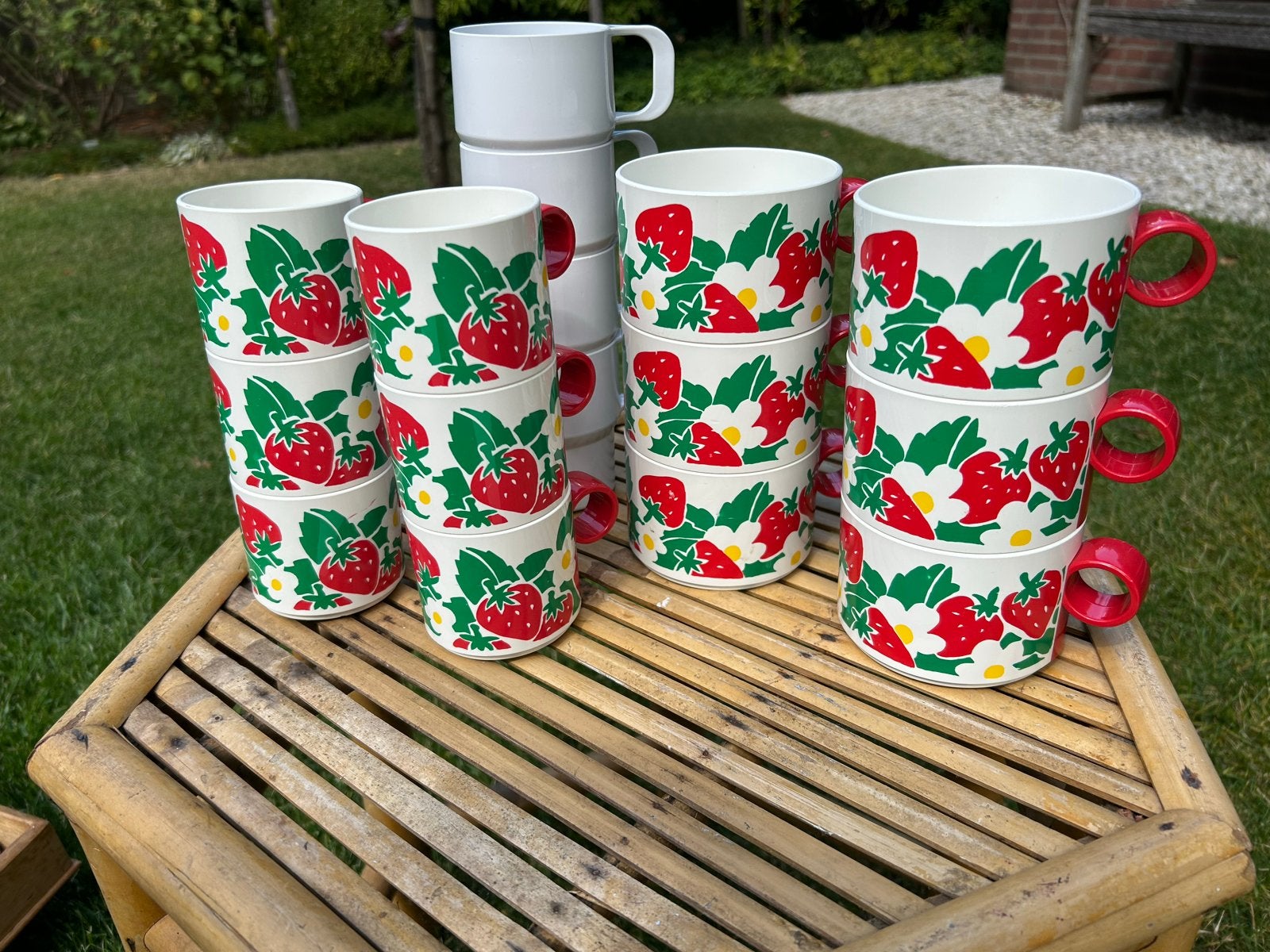 Vintage camping of picknickservies en bestek, mepal/coppia, Huis en Inrichting, Keuken | Servies, Ophalen, Kunststof, Gebruikt