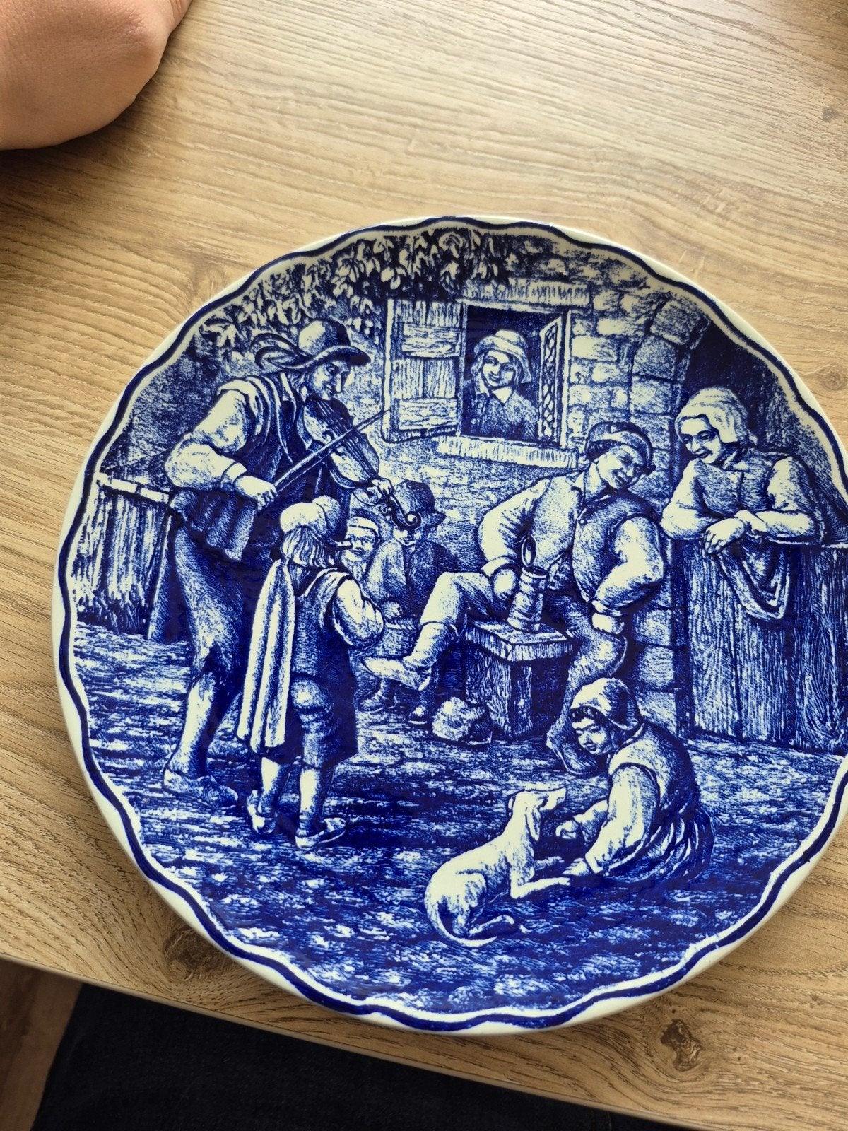 Delfts blauw bord boch la souviëne belgium, Ophalen