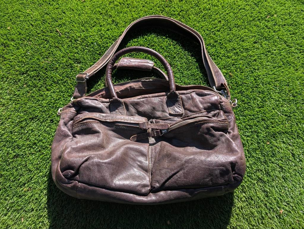 Cowboysbag Leren Schoudertas/Laptoptas - Bruin, Gebruikt, Bruin, Leer, Ophalen
