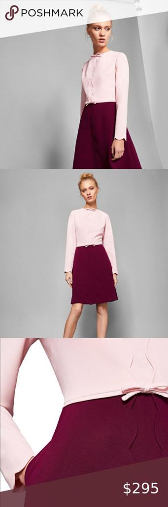 Ted Baker jurk mt 3- Roze/burgundy, Maat 38/40 (M), Ophalen of Verzenden, Zo goed als nieuw, Roze