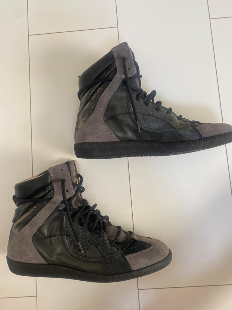 Maison Martin Margiela heren reflective leren sneakers EU41, Ophalen, Zo goed als nieuw, Zwart, Sneakers of Gympen