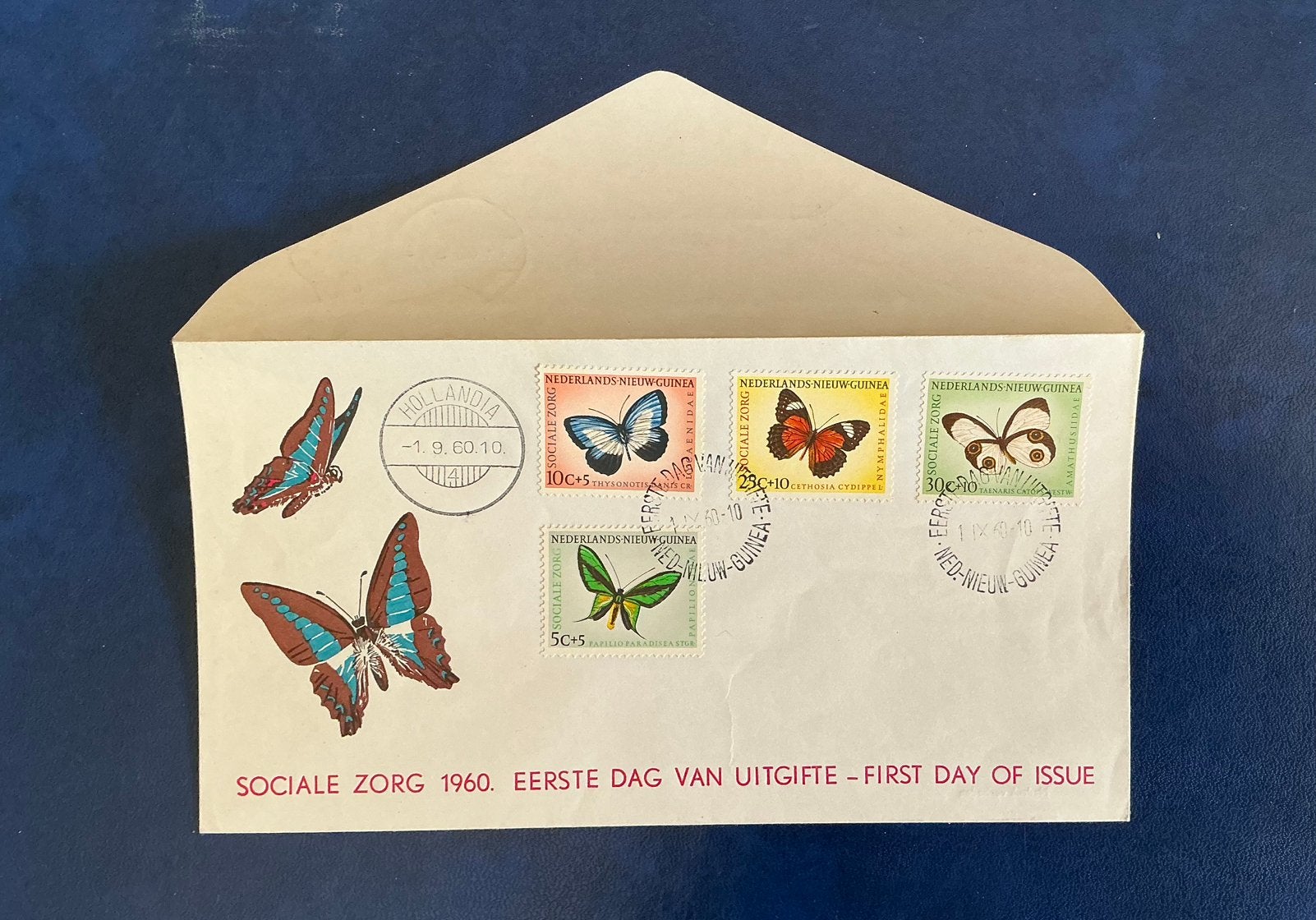 Nederlands-Nieuw-Guinea 1960 FDC Vlinders E5 onbeschreven, Postzegels en Munten, Postzegels | Eerstedagenveloppen, Verzenden, Onbeschreven