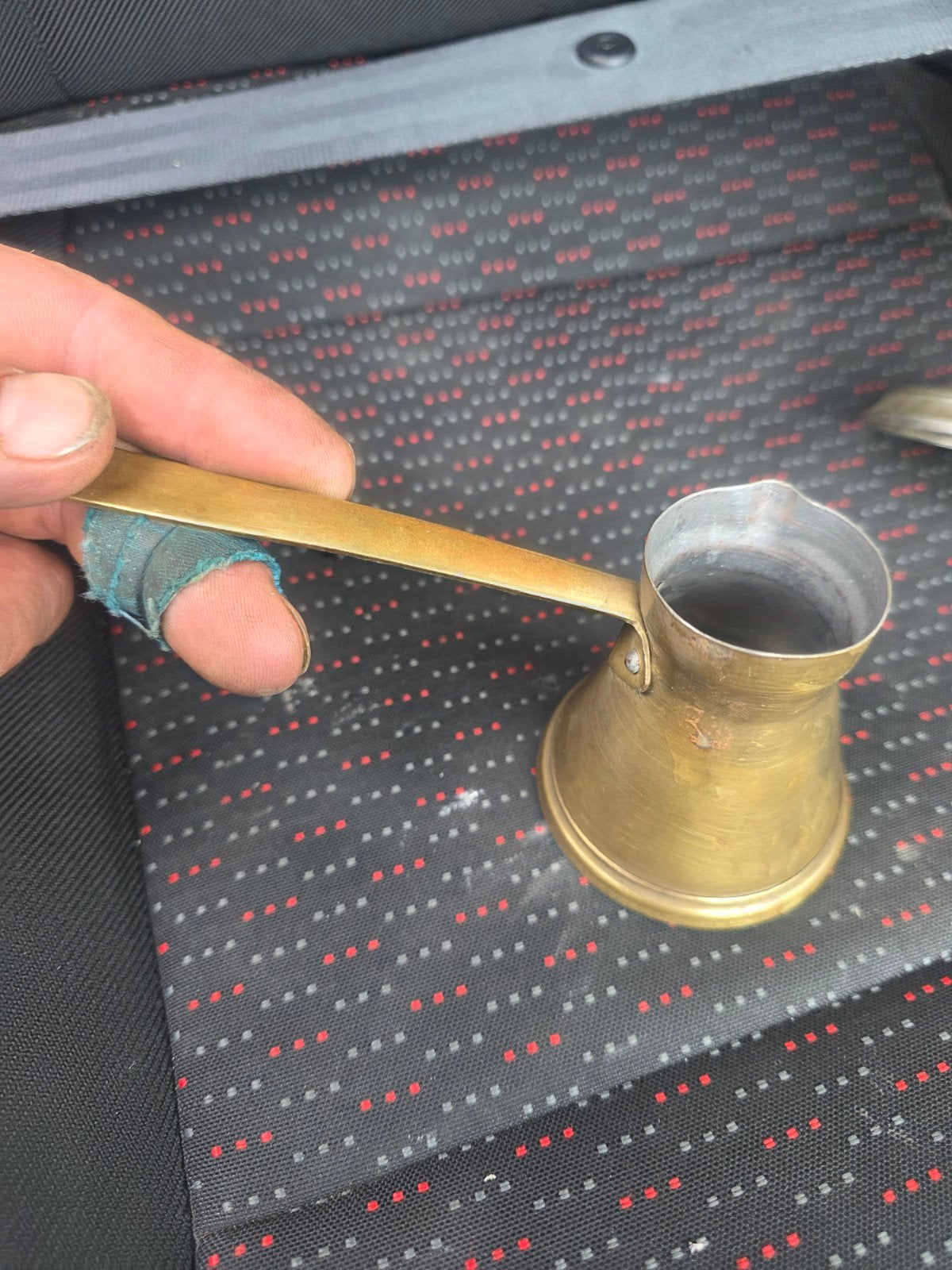 Vintage koperen Turkse koffiepotje (cezve), Goud, Ophalen of Verzenden, Metaal, Overige merken