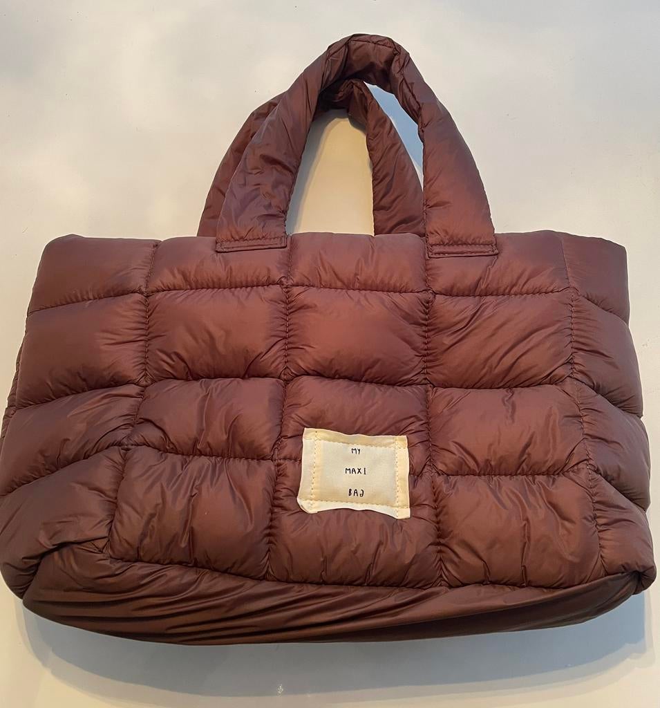 ZARA bruine tas, puffer, zgan, Ophalen of Verzenden, Zo goed als nieuw, Bruin, Handtas
