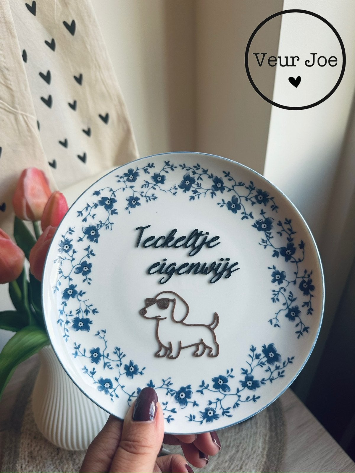 Bordje - teckeltje eigenwijs, Ophalen of Verzenden, Zo goed als nieuw