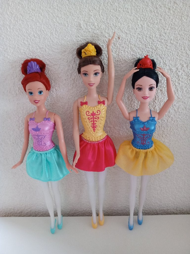 3 Disney Princess Ballerina’s : Ariel, Belle en Sneeuwwitje, Ophalen of Verzenden, Zo goed als nieuw, Overige typen