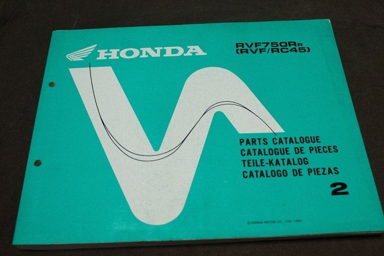 Honda RVF750R RVF RC45 1994 motorcycle parts catalogue, Motoren, Ophalen of Verzenden, Honda
