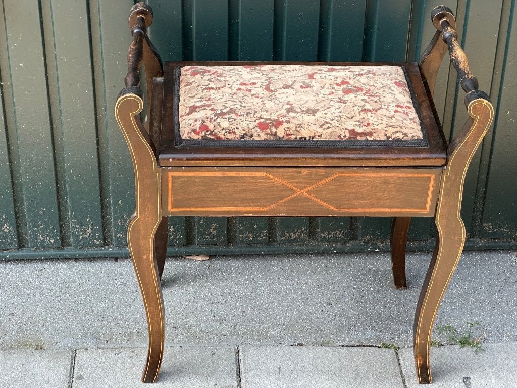 Antiek Edwardiaanse stoel/pianostoel met opbergruimte, Ophalen