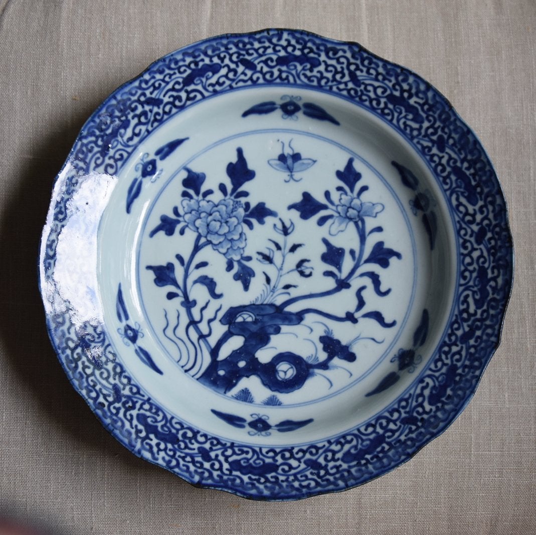 Antiek Chinees Bord, Porselein, Aziatisch, Ophalen