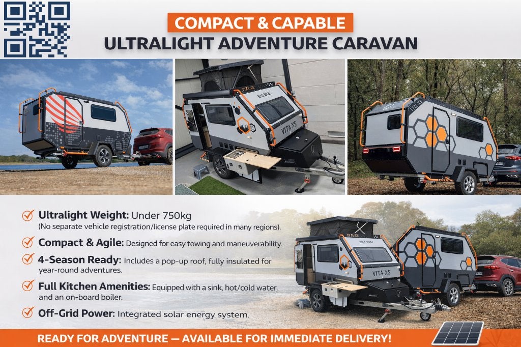 Off-Road Caravan | <750kg | 4-Seiz | Vol Opt| VCAMP VITAXS, Overige merken, Rondzit, Bedrijf, Tot en met 3