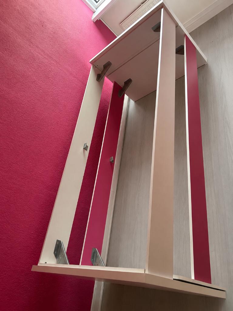Eenpersoonsbed met bed eronder, Huis en Inrichting, Slaapkamer | Bedden, Ophalen, Gebruikt, 90 cm, Eenpersoons