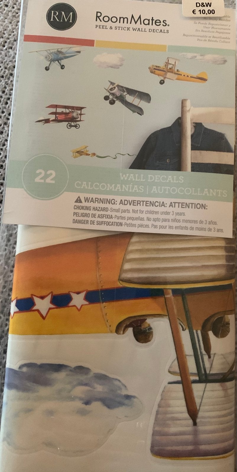 Muursticker vliegtuigen, Ophalen of Verzenden, Nieuw, Meerkleurig, Overige typen