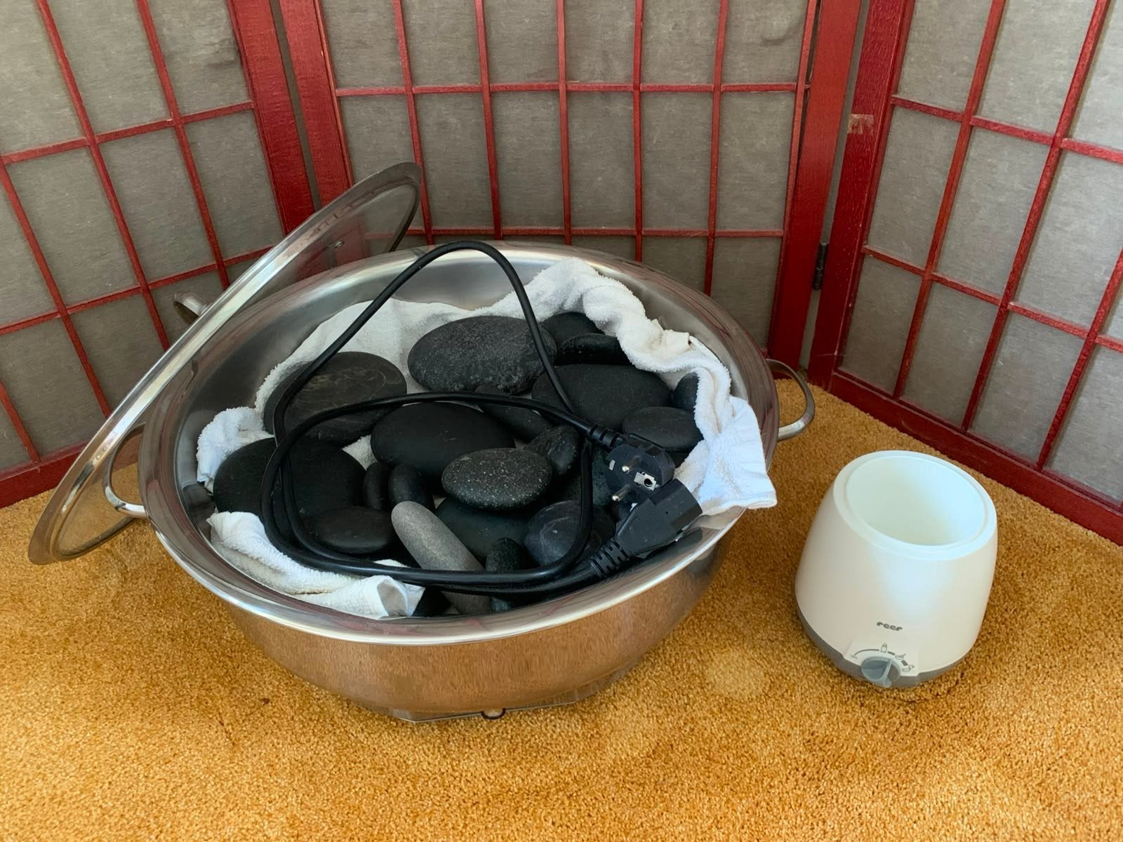 Hotstone met warmhouder voor olie, Ophalen of Verzenden, Zo goed als nieuw, Hotstone