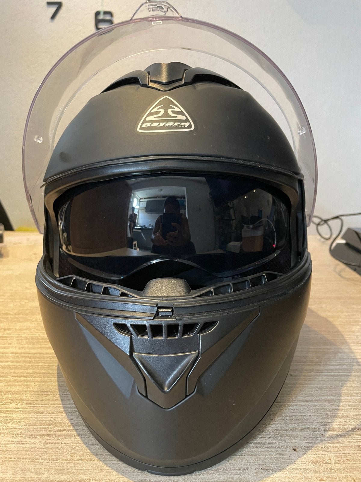 Bayard Motorhelm - Mat Zwart, Motoren, XS, Systeemhelm, Kinderen, Tweedehands