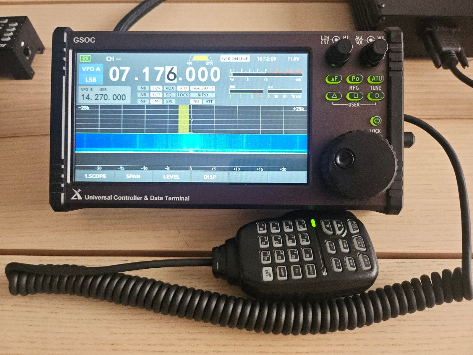 Xiegu G90 HF transceiver met GSOC 7" bediening, Telecommunicatie, Ophalen of Verzenden, Zo goed als nieuw, Zender en Ontvanger
