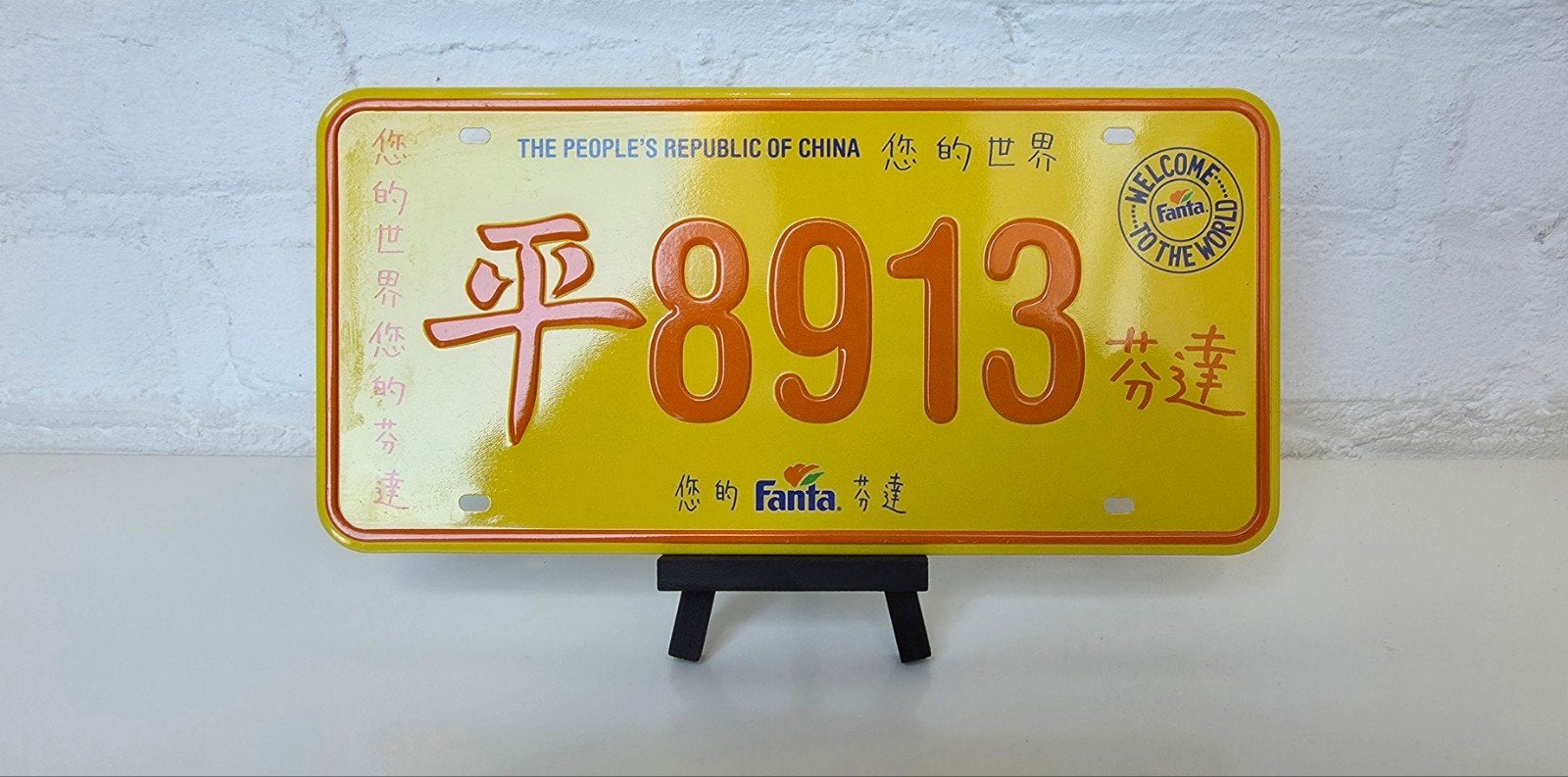 Vintage, blikken, Fanta reclamebord / nummerbord, Ophalen of Verzenden, Zo goed als nieuw, Reclamebord