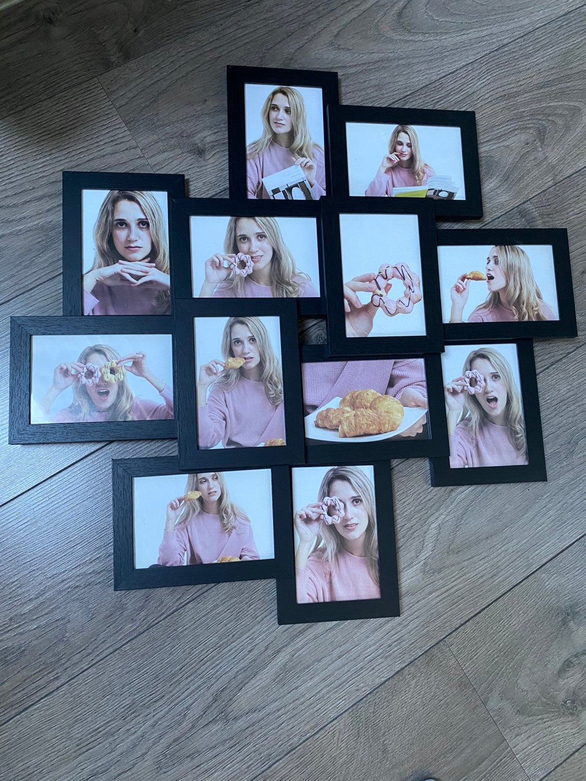 Fotolijst ca 65x65 cm, Ophalen, Hout, Collagefotolijst, Zo goed als nieuw