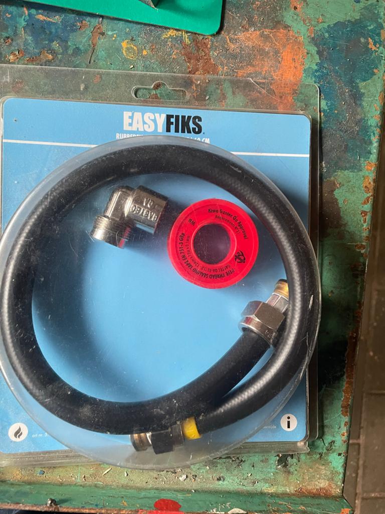 EasyFiks Gasslang met PTFE draadafdichtingstape, Witgoed en Apparatuur, Onderdelen en Toebehoren, Ophalen of Verzenden, Zo goed als nieuw