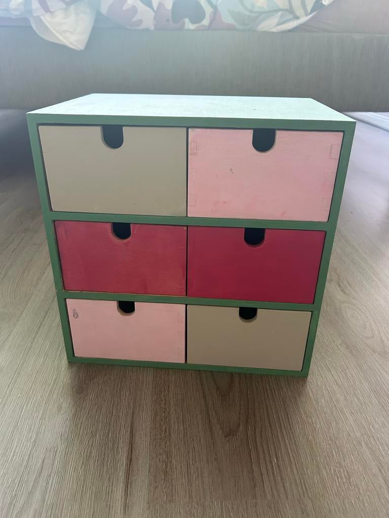 IKEA Moppe kastje met 6 lades - Groen/Multicolor, Huis en Inrichting, Minder dan 50 cm, Gebruikt, 5 laden of meer, Ophalen of Verzenden