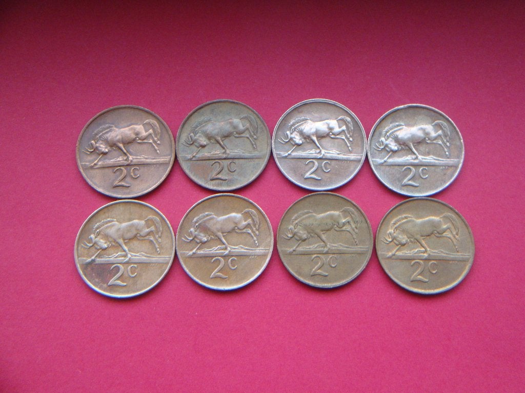 Kavel Zuid - Afrika setje munten 2 Centen 1970 / 1990., Postzegels en Munten, Verzenden, Zuid-Afrika, Setje