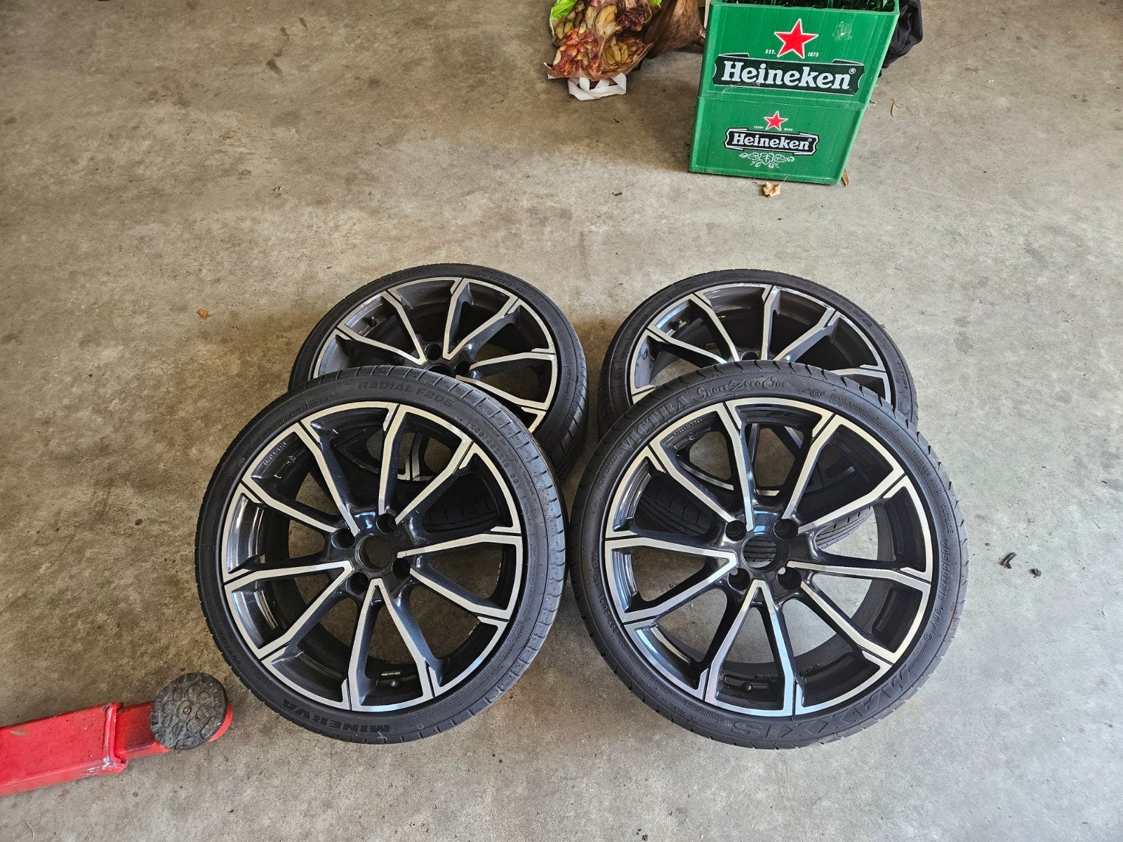 sportief setje velgen met banden steekmaat 4 X 108, Auto-onderdelen, Banden en Velgen, Ophalen, 18 inch, Gebruikt, Banden en Velgen