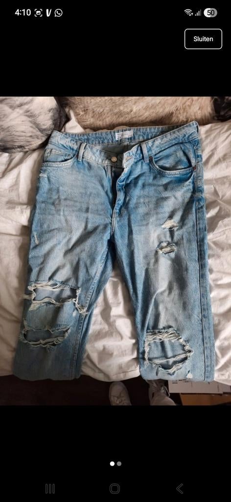 Ripped jeans, Blauw, Nieuw, W33 - W36 (confectie 42/44), Bershka