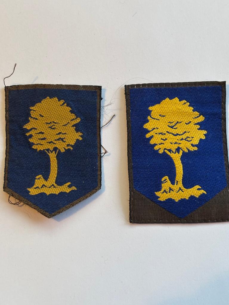 2 emblemen Opleidings en Trainings commando, Verzamelen, Militaria | Algemeen, Verzenden, Landmacht, Nederland, Kleding of Schoenen