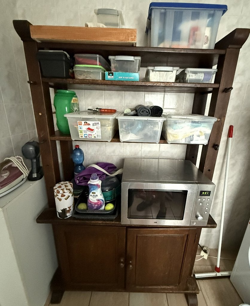 Donker eikenhouten kaaskast, Huis en Inrichting, 100 tot 150 cm, Eikenhout, Ophalen of Verzenden, 150 tot 200 cm
