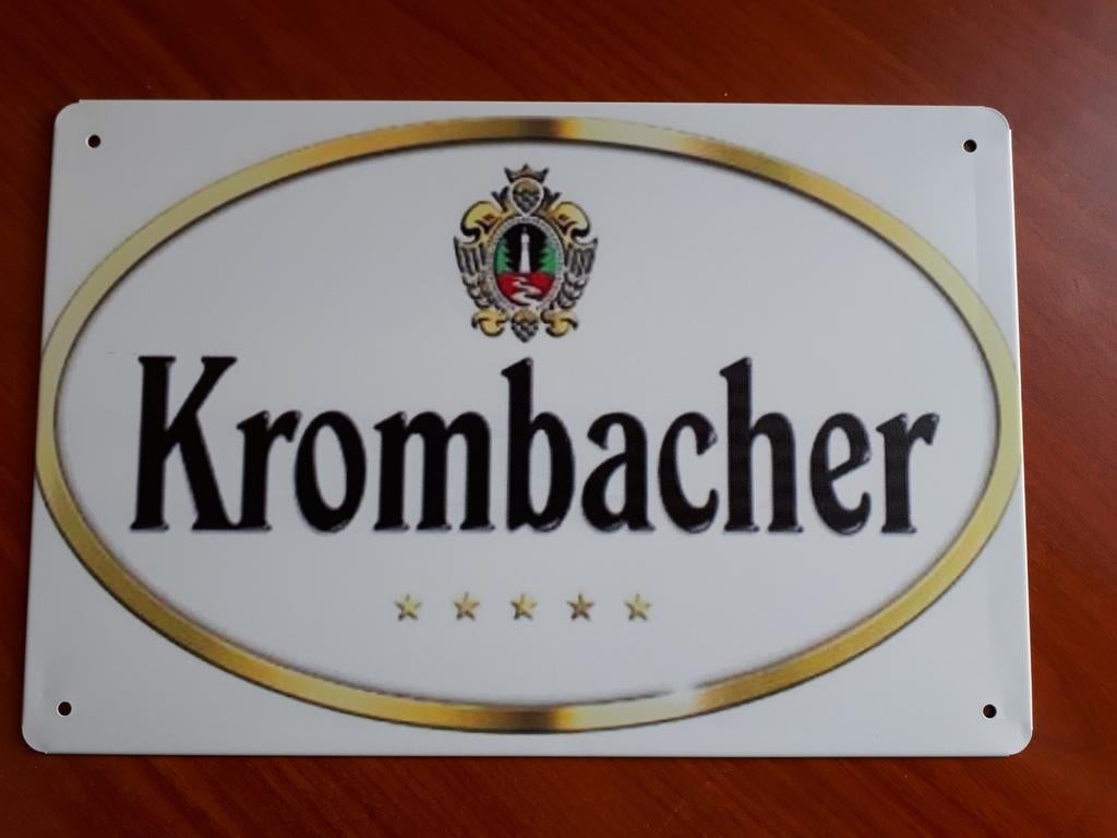 Krombacher 20x30 cm Metalen Reclamebord, Ophalen of Verzenden, Nieuw, Reclamebord, Plaat of Schild, Overige merken