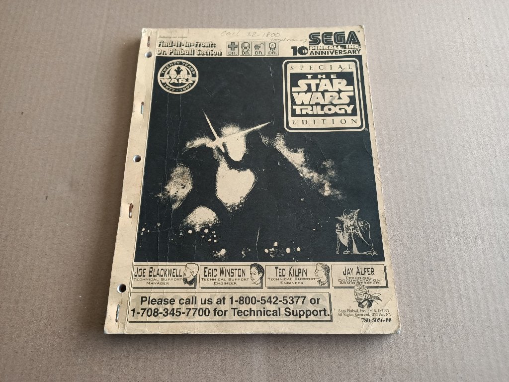 Manual: Sega Star Wars (1997) Flipperkast, Verzenden, Gebruikt, Elektronisch, Flipperkast